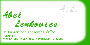 abel lenkovics business card